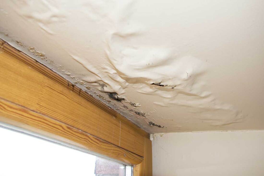 water stains in roof
